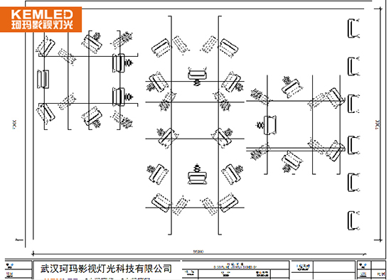 77㎡市級電視臺綜合演播室燈光平面設(shè)計圖